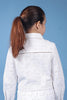 One Friday Kids Girls 100% Cotton White Schiffli Jacket With Lace - One Friday World