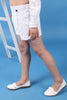 One Friday Kids Girls 100% cotton white schiffli shorts with bow and scalloped hemline - One Friday World