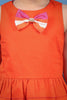 One Friday Kids Girls Orange 100% Cotton Round Neck Peplum Top - One Friday World