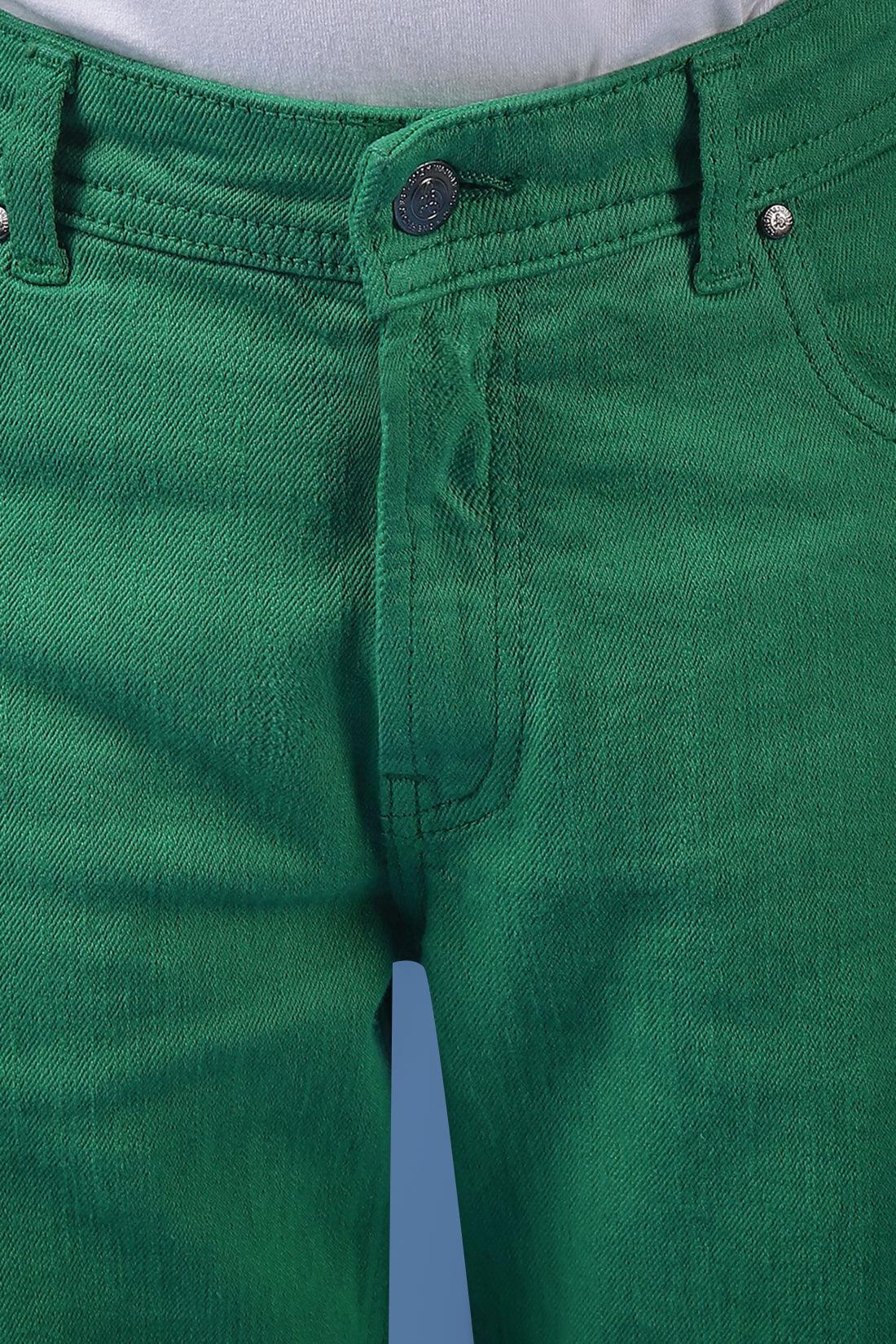 One Friday Kids Boys Green Embroidered Jeans - One Friday World