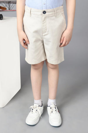 One Friday Kids Boys Beige 100% Cotton Avengers Shorts with Pocket - One Friday World