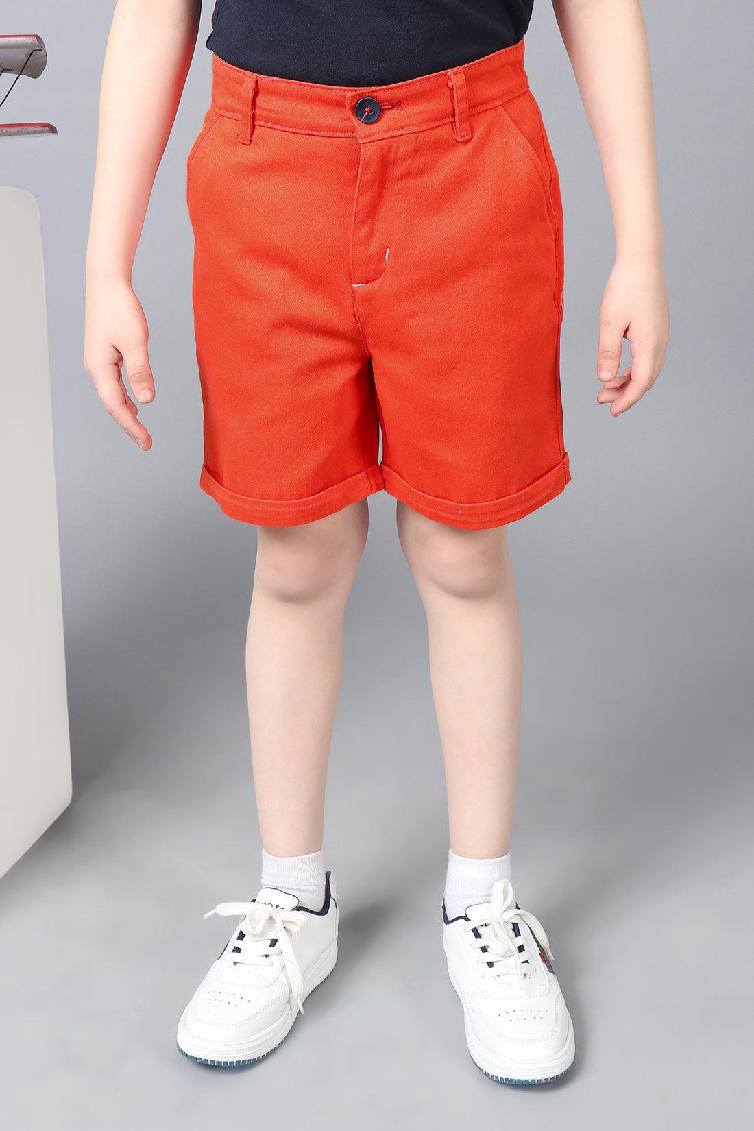 One Friday Kids Boys Red Cotton Shorts - One Friday World