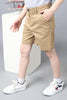 One Friday Kids Boys Khaki Cotton Knee Length Short with Embroidery - One Friday World