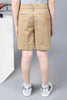 One Friday Kids Boys Khaki Cotton Knee Length Short with Embroidery - One Friday World