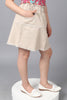 One Friday Kids Girls Beige Cotton Straight Fit Embroidered Skirt - One Friday World