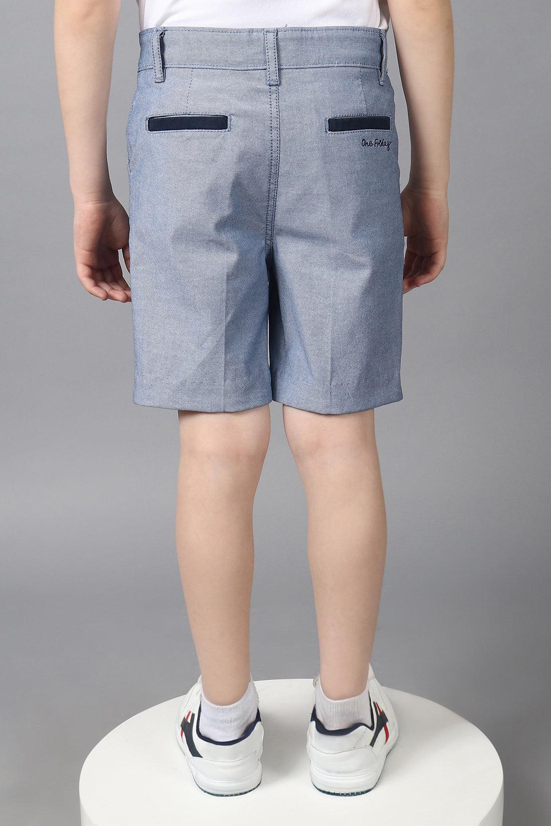 One Friday Kids Boys Blue Cotton Shorts - One Friday World