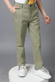 One Friday Kids Boys 100% Cotton Green Chinos With Pockets - One Friday World