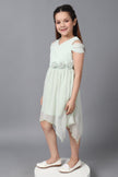 One Friday Girls Green Cold-Shoulder Bambi Dress - One Friday World