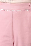 One Friday Kids Girls Pink Cotton Laced Trouser - One Friday World