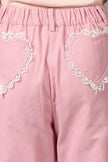 One Friday Kids Girls Pink Cotton Laced Trouser - One Friday World