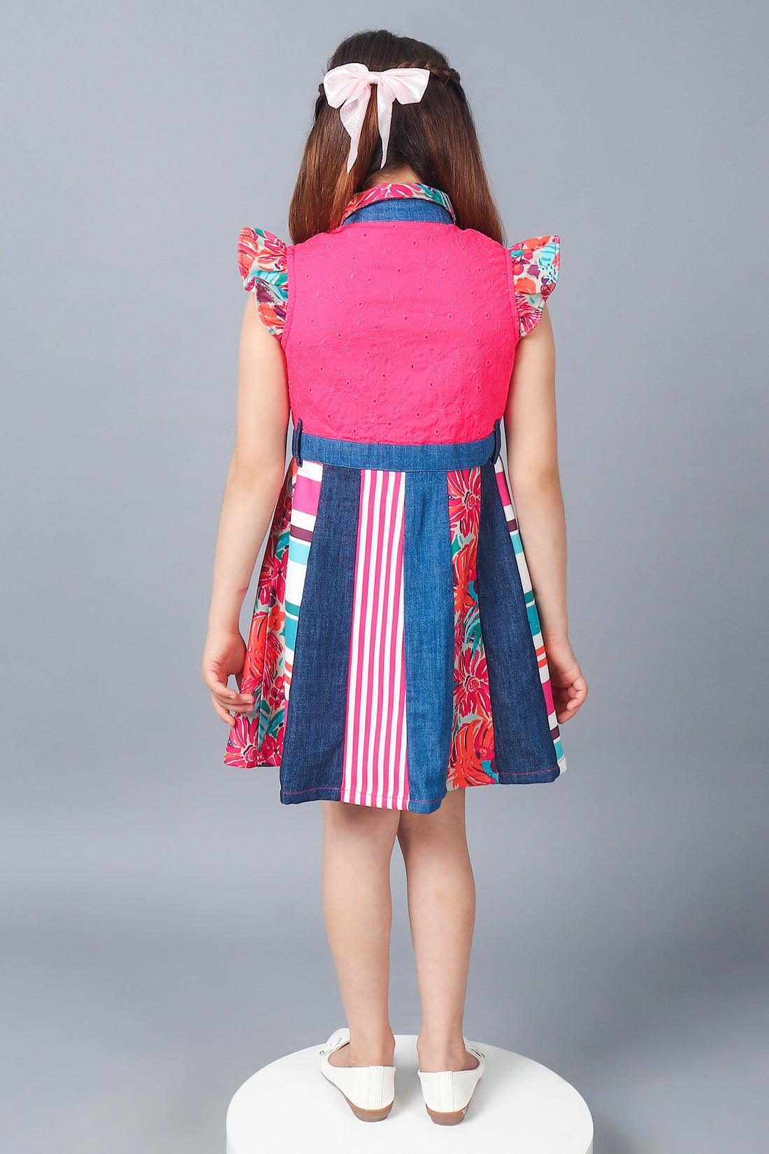 One Friday Kids Girls Prints and Patterns Pink Dress - One Friday World