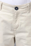 One Friday Kids Boys Beige Stretchable Cotton Trouser With Embroidery and Side Pockets - One Friday World