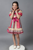 One Friday Kids Girls Multicolored Round Neck Dress - One Friday World