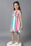 One Friday Kids Girls Multicolored Striped Sleeveless Dress - One Friday World