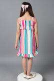 One Friday Kids Girls Multicolored Striped Sleeveless Dress - One Friday World