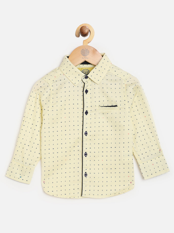 One Friday Kids Boys Lemon Writing Print Shirt