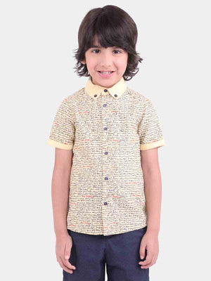 One Friday Kids Boys Lemon Writing Print Shirt