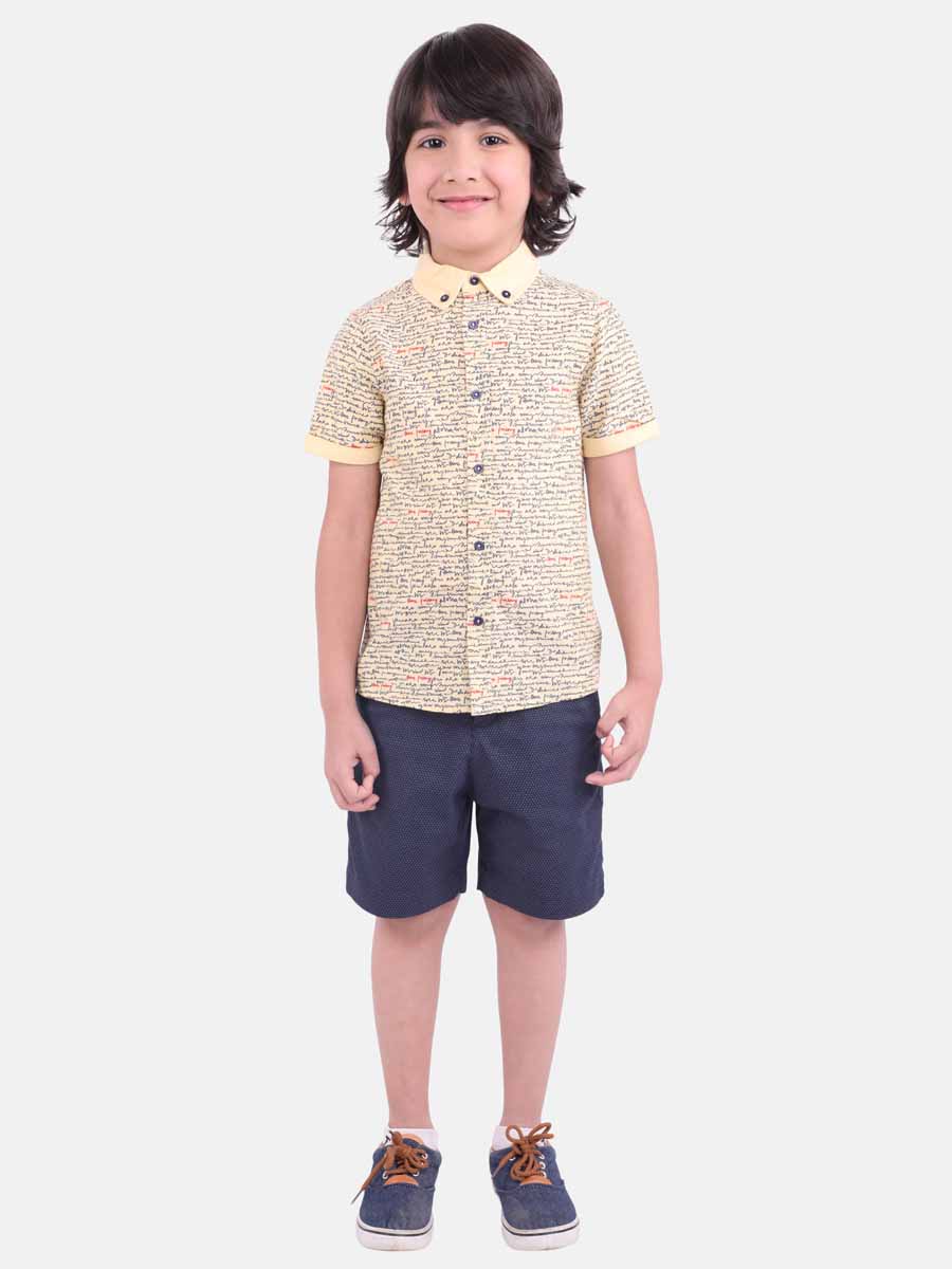 One Friday Kids Boys Lemon Writing Print Shirt