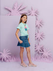 One Friday Kids Girls Sequins Aqua T-shirt