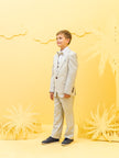 One Friday Kids Boys Beige 3 Piece Suit