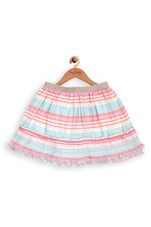 One Friday Kids Girls Multicolor Pleated Skirt - One Friday World