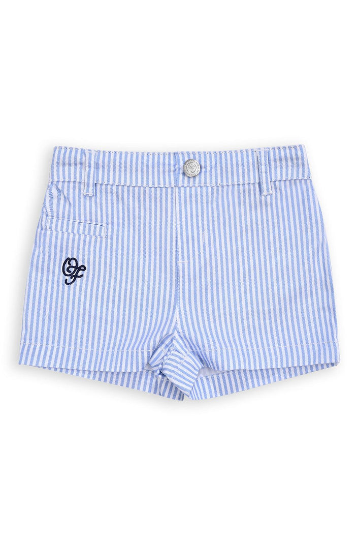 One Friday Baby Boys Blue Embroidered Short - One Friday World