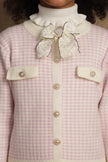 One Friday Girls Pink Checks Sweater