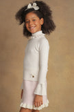 One Friday Kids Girls White Solid Jumper