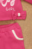 One Friday Baby Girls Pink Solid  Sweat Shirt With Track Pant