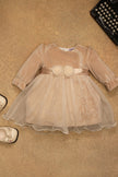 One Friday Baby Girls Beige Coloured Paris Dress