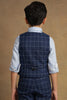 One Friday Kids Boys Blue Checks Waist Coat