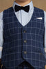 One Friday Kids Boys Blue Checks Waist Coat