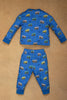 One Friday Baby Boys Blue Vehicle Printed Night Suit Set