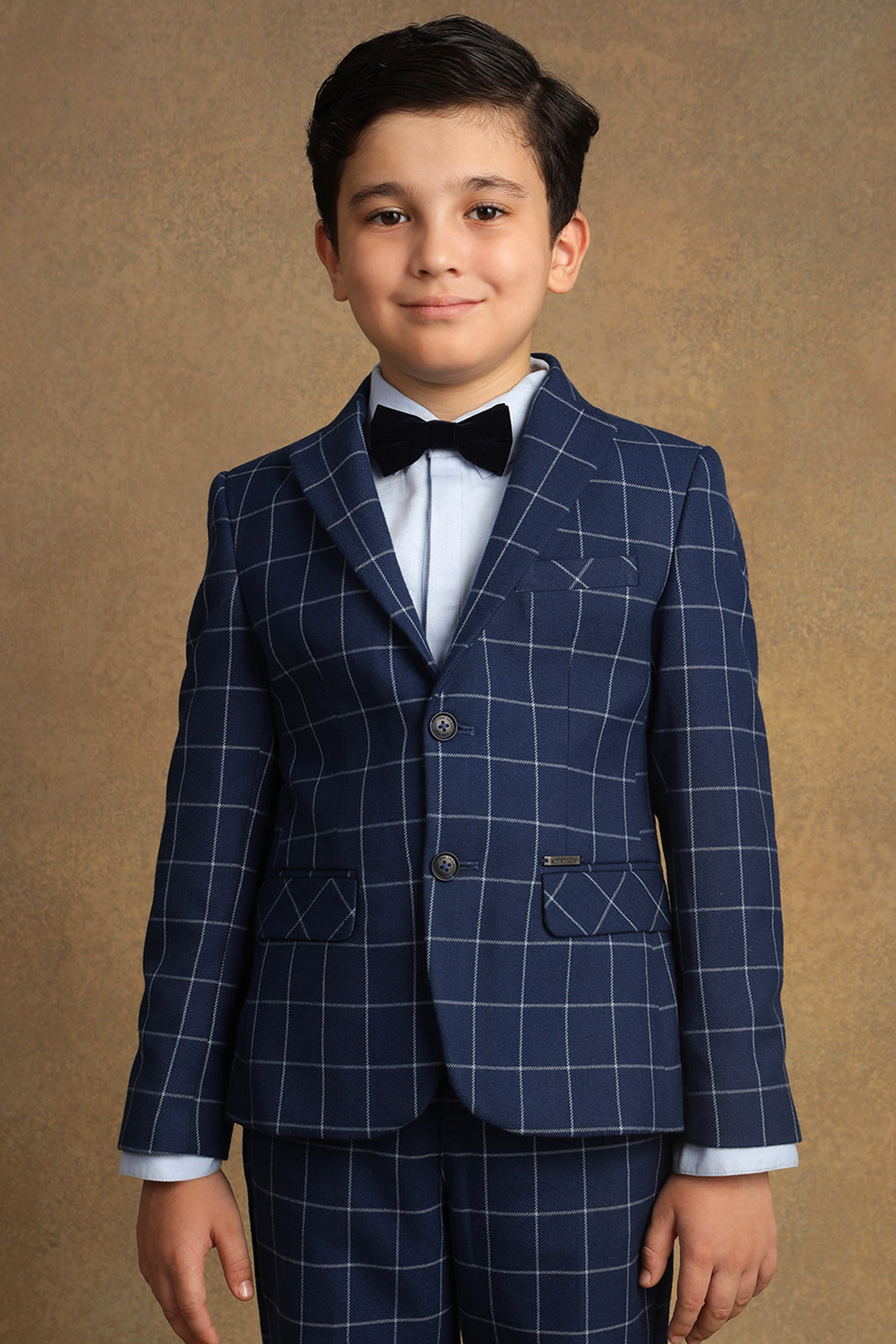 One Friday Kids Boys Blue Checks Blazer