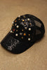 One Friday Black Knit Sequins Cap