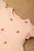 One Friday Baby Girls Peach Floral Printed Wrinkled Dress