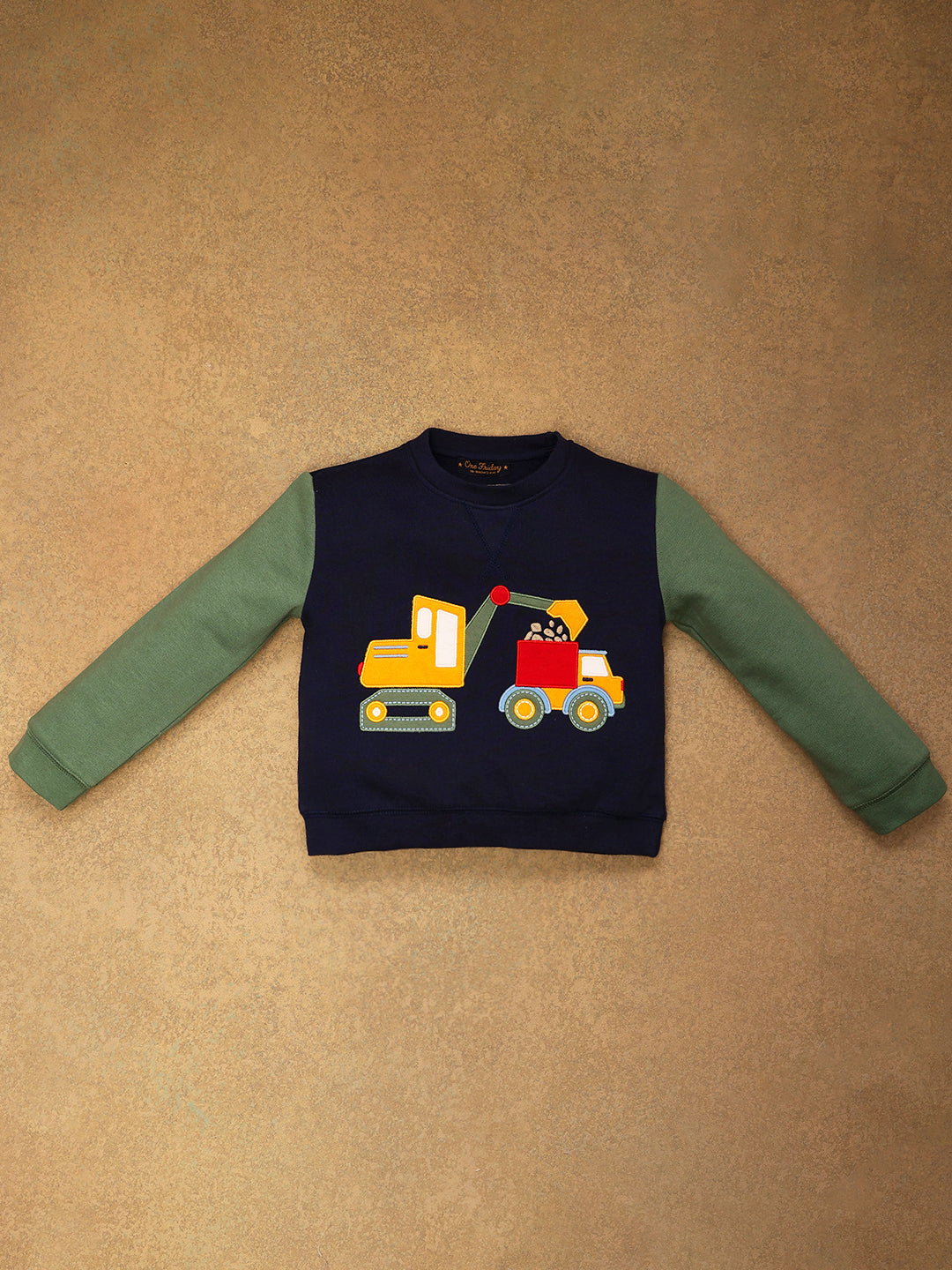 One Friday Baby Boys Navy Blue Solid Sweat Shirt