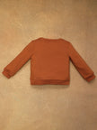 One Friday Baby Boys Orange Teddy Embroidered Sweat Shirt