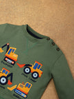 One Friday Baby Boys Green Solid Sweat Shirt