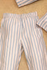 One Friday Kids Girls Pink & Grey Stripes Night Suit