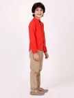 One Friday Red Chinese Collar Shirt - One Friday World