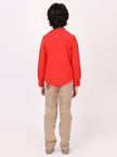 One Friday Red Chinese Collar Shirt - One Friday World