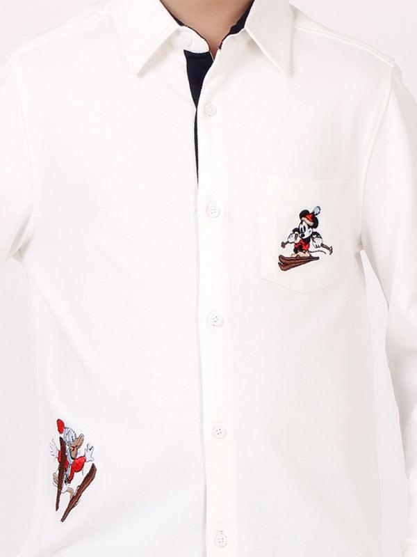 One Friday Mickey Print White Shirt - One Friday World