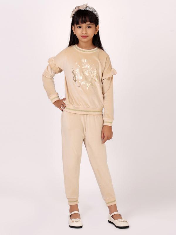 One Friday Kids Girls Beige Woolen Top - One Friday World