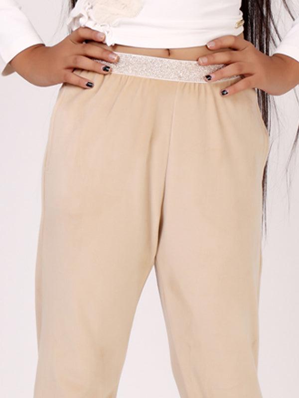 One Friday Kids Girls Beige Relaxed Knitted Trouser - One Friday World