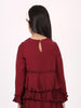 One Friday Wine Pleated Top - One Friday World