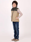 Khaki Half Sleeve Puffer Jacket - One Friday World