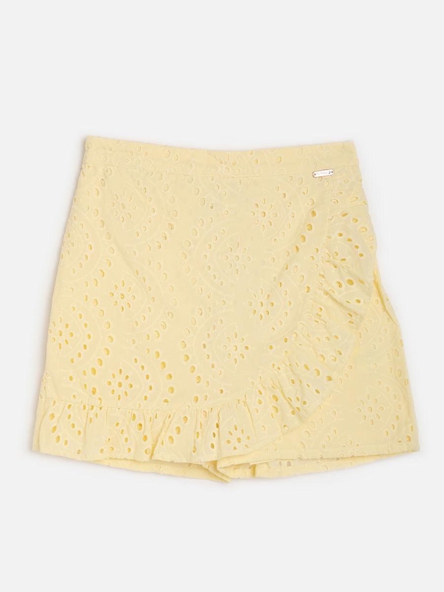 One Friday Yellow Schiffli Skort - One Friday World