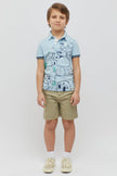 One Friday Boys Printed Aqua Polo neck T-shirt - One Friday World