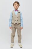 One Friday Beige Striped Waistcoat - One Friday World